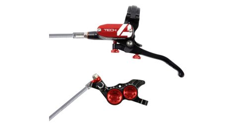 Frein avant hope tech4 v4 noir rouge durite tresse
