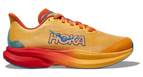 Hoka one one mach 6 youth running shoes orange red kids