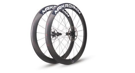 Paire de roues carbone route – MaKadamm evora 55 disc xpremium à pneus – 1345 gr la paire – centerlock – axe 12x100 | 12x142