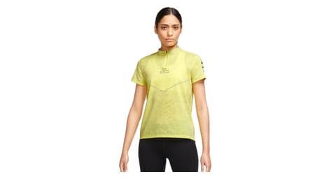 Maglia manica corta nike dri-fit adv run division gialla da donna