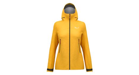 Giacca impermeabile salewa ortles 3l gore-tex yellow da donna l