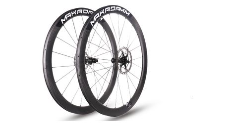 Paire de roues carbone route – MaKadamm evora 45 disc xpremium à pneus – 1265 gr la paire – centerlock – axe 12x100 | 12x142