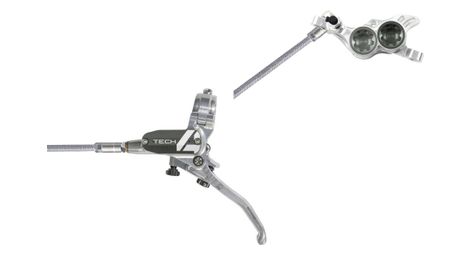 Frein avant hope tech4 e4 argent / gris durite tressé aviation