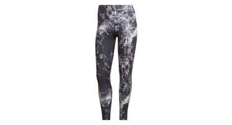 Adidas running yoga essentials print black grey women's 3/4 tights