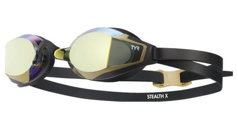 Gafas de natación tyr stealth-x mirrored performanceoro/negro