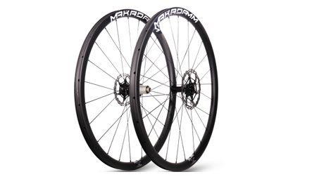 Paire de roues carbone route – MaKadamm stark u30 disc premium à pneus – 1269gr la paire – centerlock – axe 12x100 | 12x142