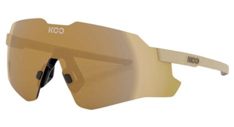 koo nebula unisex sunglasses in vanilla matt dark gold mirror