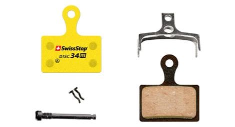 Deux paires de plaquettes organiques swissstop disc 34 rs pour freins shimano / trp / tektro / rever