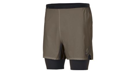 Short 2-en-1 Scott Hybrid Endurance Tech Marron Homme
