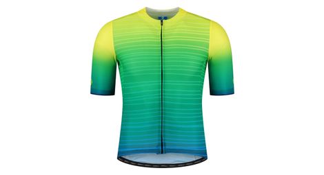 Maillot manches courtes velo rogelli - homme - vert/fluor