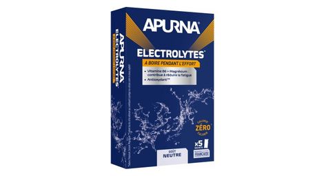 Electrolitos de sabor neutro Apurna, estuche de 5 x 8 g