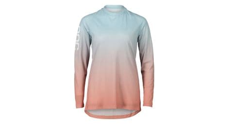Poc essential mtb lite pink/blue long sleeve jersey