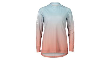 Maillot manches longues femme poc essential mtb lite degrade rose bleu