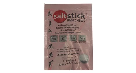 Pastilles electrolyte à croquer saltstick fastchew - saveur pastèque - 10 pastilles