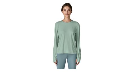 Camiseta de manga larga Patagonia Capilene Cool Sun verde para mujer
