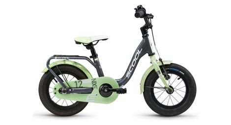 Vélo enfant S'COOL niXe - 1 vitesse - Gris foncé/Vert pastel