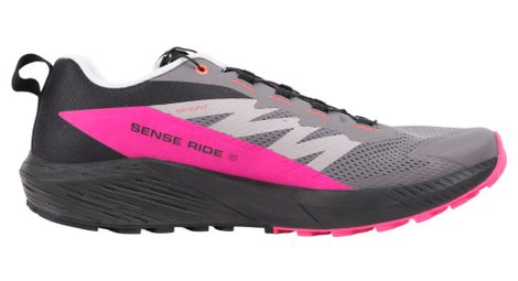 Chaussures de trail salomon sense ride 5 gris/rose taille 46 2/3 - produit reconditionné