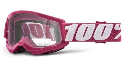 100% strata 2 kids goggle | fletcher pink | clear lenses