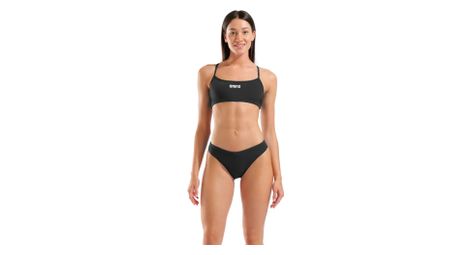 Bañador bandeau Arena liso negro/blanco para mujer