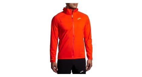 Veste imperméable brooks high point waterproof rouge homme