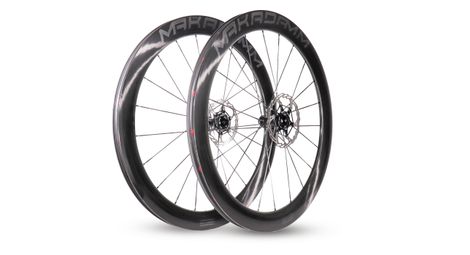 MaKadamm Paire de roues carbone route – MaKadamm legacy 55 disc héritage édition à pneus – 1017 gr la paire – centerlock – axe 12x100 | 12x142