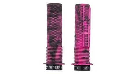 Paire de grips dmr deathgrip flangeless rose marbré