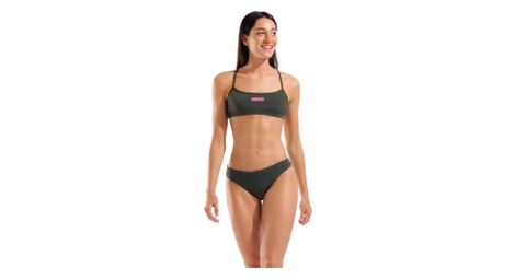Bañador bandeau Arena liso verde/rosa para mujer