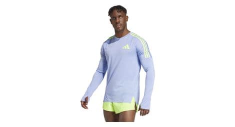 Maillot manches longues adidas adizero promo bleu/vert homme