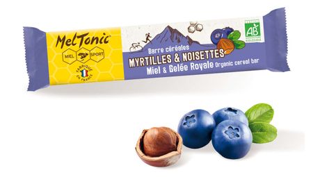 Meltonic organic cereal energy bar blueberry hazelnut 30g