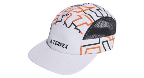 Gorra adidas terrex heat.rdy blanco naranja unisex con 5 paneles gráficos