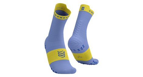 Chaussettes compressport pro racing socks v4.0 run high violet/jaune