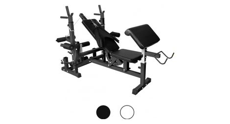 Banc de musculation universel avec supports d'haltères - noir ou blanc - couleur : noir