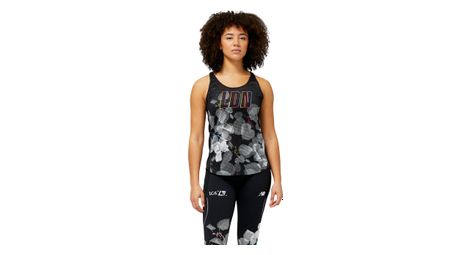 Camiseta de tirantes new balance impact run london para mujer negra blanca