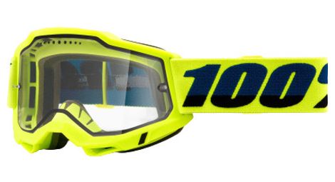 Maschera 100% accuri 2 enduro mtb | giallo | vetri trasparenti