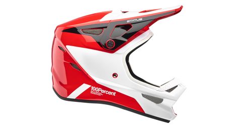 Casque integral enfant 100 status hellfire blanc rouge