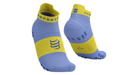 Chaussettes compressport pro racing socks v4.0 run low violet/jaune