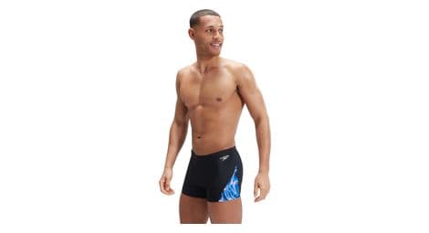 Maillot de bain homme allover v-cut noir/bleu