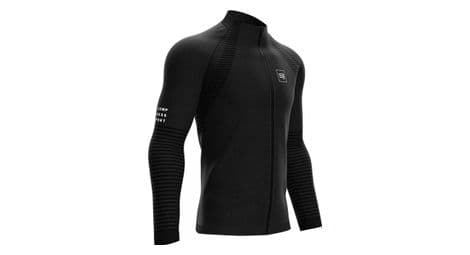 Chaqueta intermedia compressport seamless zip hombre negro