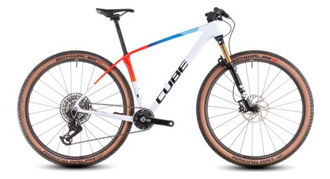 VTT Semi-Rigide Cube Phenix C:68X SLT Sram 12V 29'' Blanc Bleu Rouge Teamline 2025