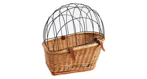Panier de vélo arrière en osier pour chien ou chat à fixer sur porte-bagage