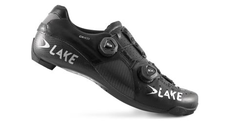 Chaussures de route lake cx403-x noir/argent (large)