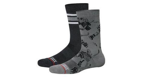 Paquete de 2 pares de calcetines saxx whole package crew slapshot athletic stripe