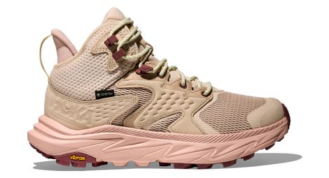 Zapatillas aire libre hoka anacapa 2 mid gtx beige/rosa, mujer