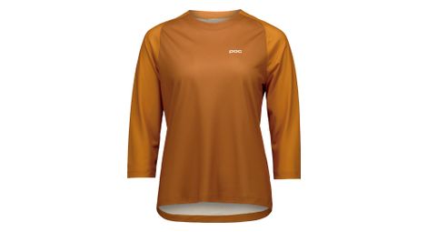 Maillot manches 3/4 femme poc motion air orange/marron