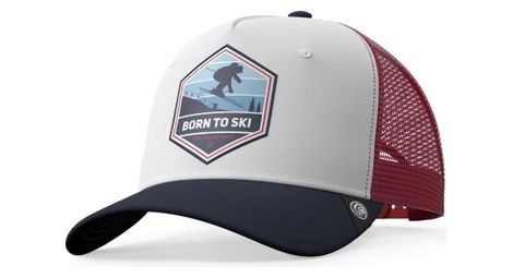 Casquette trucker pour hommes et femmes the indian face born to ski blanc