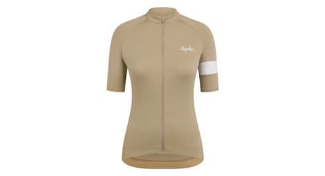 Maillot de manga corta rapha core beige para mujer