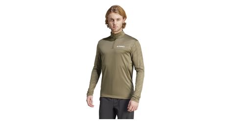 Adidas terrex multi khaki heren 1/2 zip trui met lange mouwen