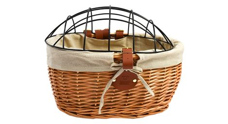 Panier de vélo avant en osier pour chien ou chat