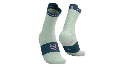 Chaussettes compressport pro racing socks v4.0 trail vert