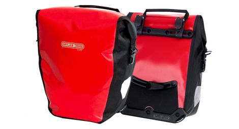 Coppia di borse da bici ortlieb sport-roller city da 25 l rosse nere